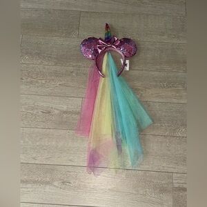 Disney Rainbow Unicorn Sequin Ears Headband